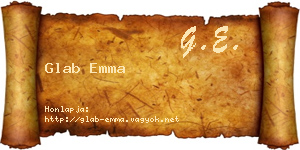 Glab Emma névjegykártya